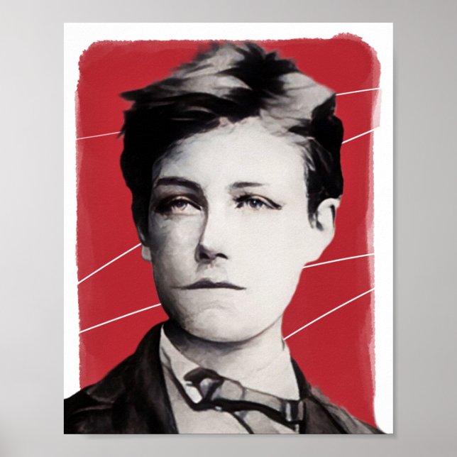 French Poet Arthur Rimbaud illustration  Poster (Front)