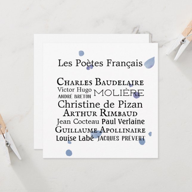 French Poets Flat Card (Front/Back In Situ)