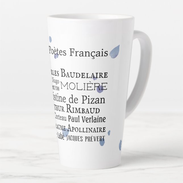 French Poets Latte Mug (Right Angle)