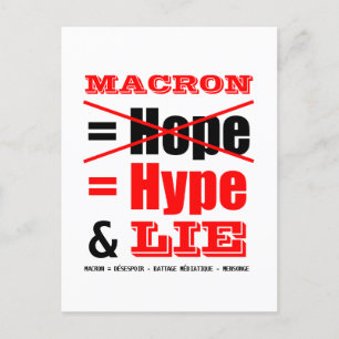 French Politics Message to MACRON President PC Postcard
