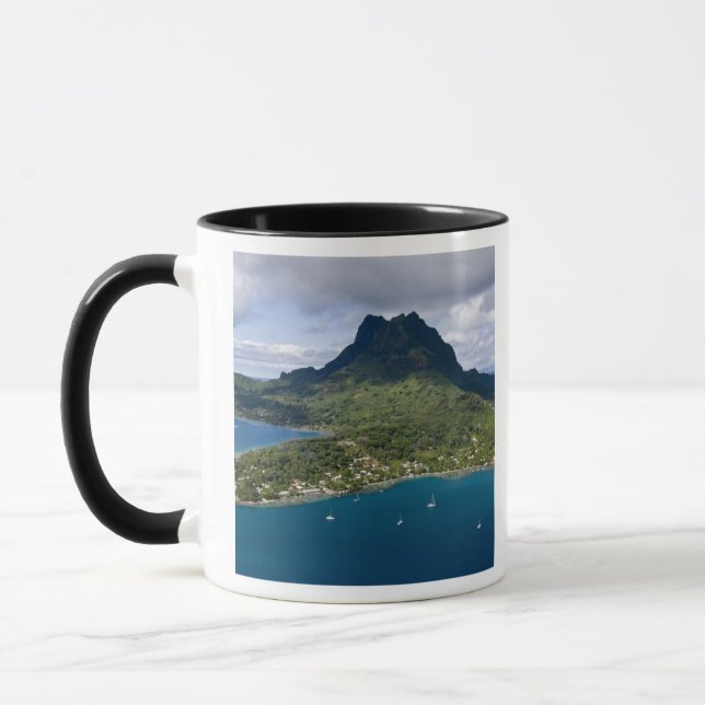 French Polynesia, Bora Bora. Aerial view of Mug (Left)
