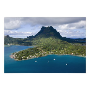 French Polynesia, Bora Bora. Aerial view of Photo Print