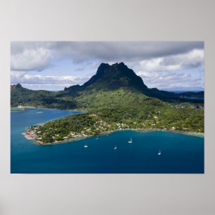 French Polynesia, Bora Bora. Aerial view of Poster