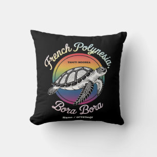 French Polynesia Bora Bora Moorea Tahiti Turtle Cushion