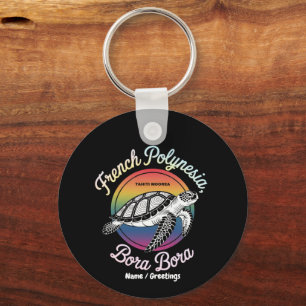 French Polynesia Bora Bora Moorea Tahiti Turtle Key Ring