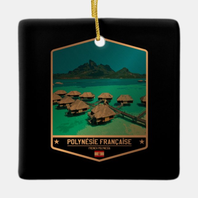 French Polynesia Ceramic Ornament (Front)