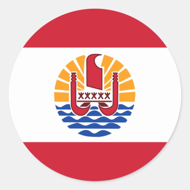 french polynesia classic round sticker (Front)