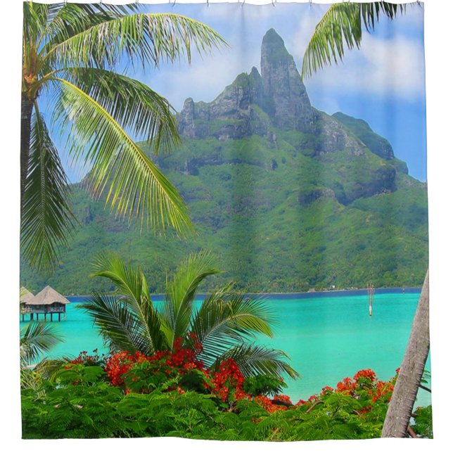 French Polynesia Design Shower Curtain (Front)
