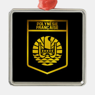 French Polynesia Emblem Metal Tree Decoration
