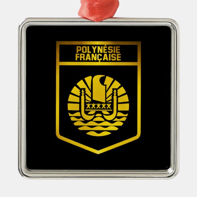 French Polynesia Emblem Metal Tree Decoration (Front)