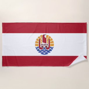 French Polynesia flag Beach Towel