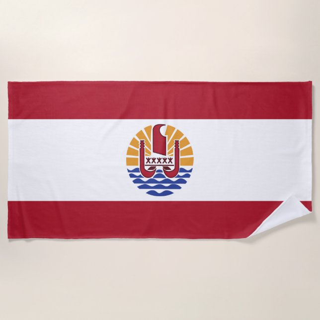 French Polynesia flag Beach Towel (Front)