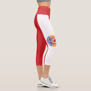 French Polynesia Flag Capri Leggings