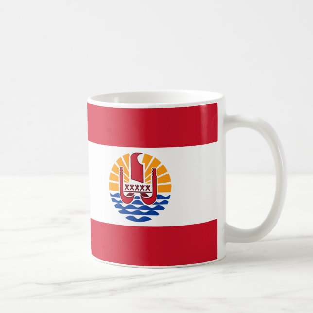 French Polynesia Flag Ceramic Coffee Mug (Right)