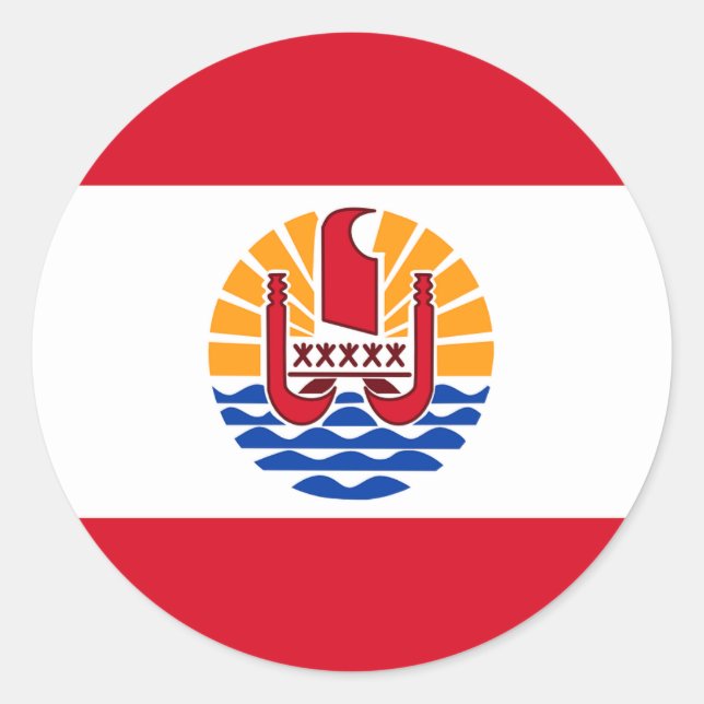 French Polynesia, flag Classic Round Sticker (Front)