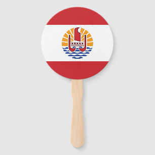 French Polynesia Flag Hand Fan
