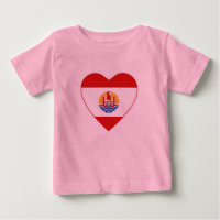 French Polynesia Flag Heart T-Shirt