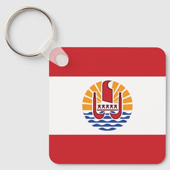 French Polynesia Flag Key Ring (Front)