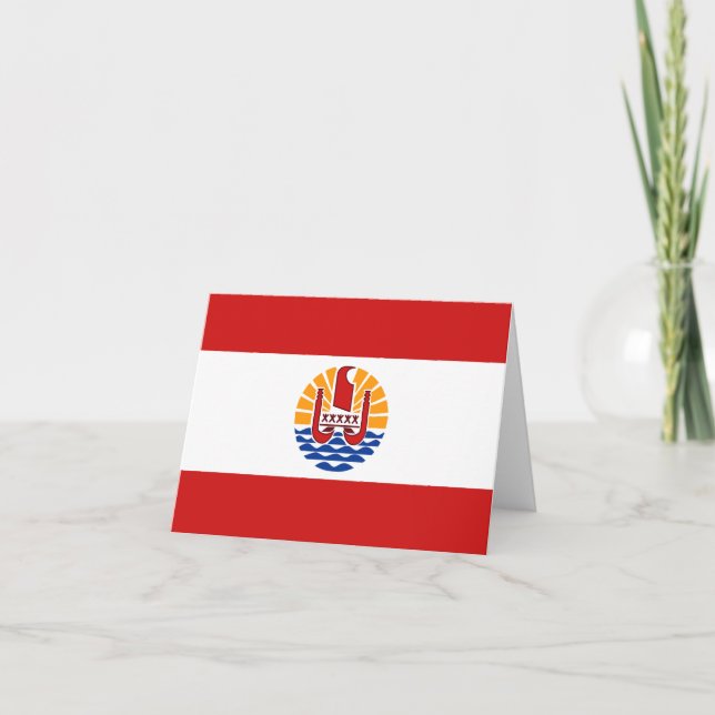 French Polynesia Flag Notecard (Front)