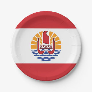 French Polynesia Flag Paper Plate