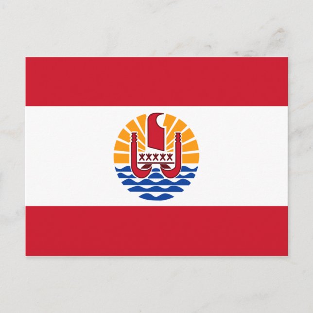 French Polynesia Flag PF Postcard (Front)