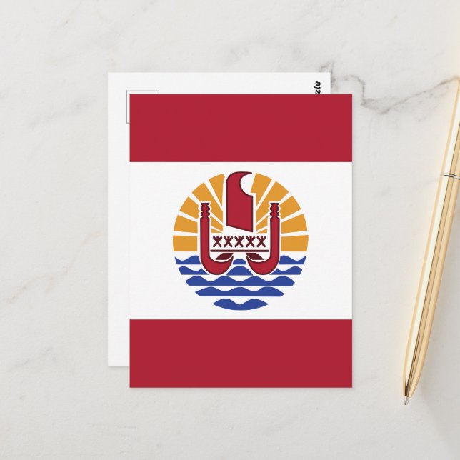 French Polynesia flag Postcard (Front/Back In Situ)