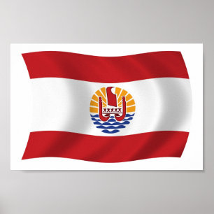 French Polynesia Flag Poster Print