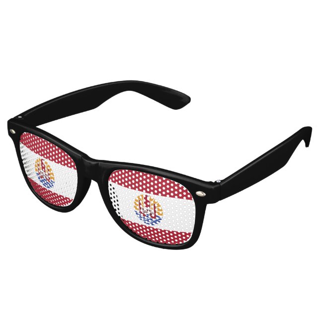 French Polynesia flag Retro Sunglasses (Angled)