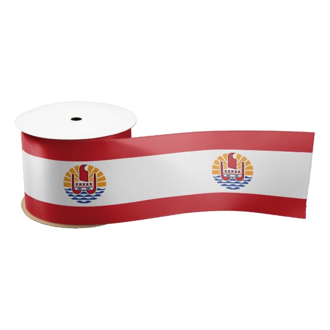 French Polynesia Flag Satin Ribbon (Spool)