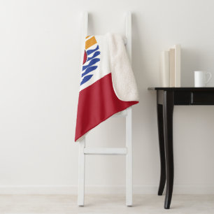 French Polynesia flag Sherpa Blanket