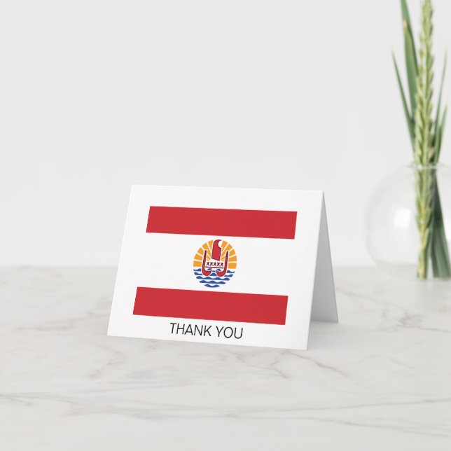 French Polynesia Flag Thank You Card (Front)