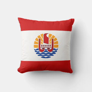 French Polynesia Flag x Flag Pillow