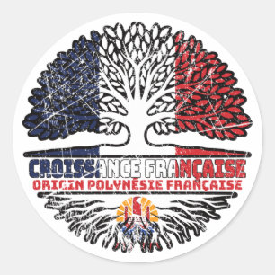 French Polynesia French Polynesian French France Classic Round Sticker