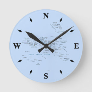 French Polynesia Map Clock