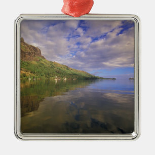 French Polynesia, Moorea. Cooks Bay. Cruise ship 2 Metal Tree Decoration