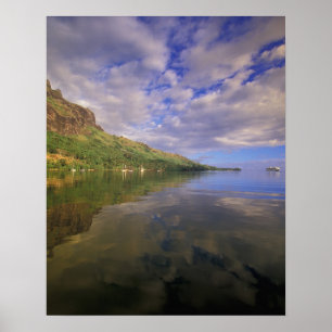 French Polynesia, Moorea. Cooks Bay. Cruise ship 2 Poster