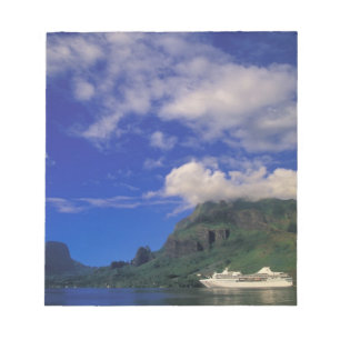 French Polynesia, Moorea. Cooks Bay. Cruise ship 3 Notepad