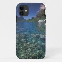 French Polynesia, Moorea. Cooks Bay. Cruise ship