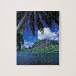 French Polynesia, Moorea. Cooks Bay. Green Jigsaw Puzzle