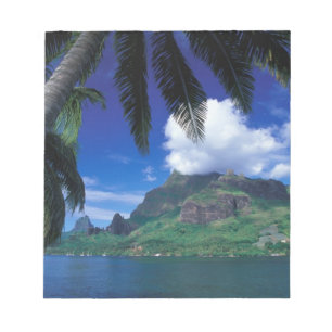 French Polynesia, Moorea. Cooks Bay. Green Notepad