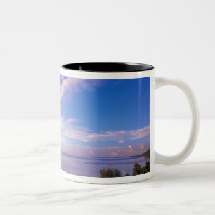 French Polynesia, Moorea. View of the Baie de Two-Tone Coffee Mug