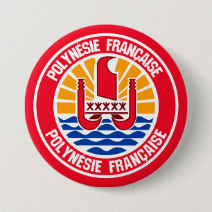 French Polynesia Round Emblem 7.5 Cm Round Badge