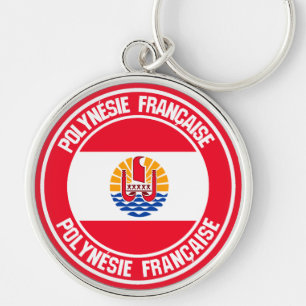 French Polynesia Round Emblem Key Ring
