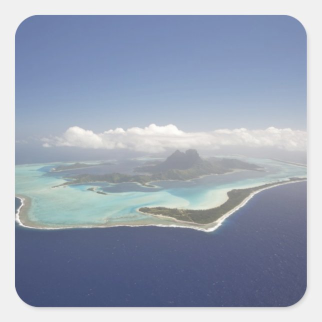 French Polynesia, Tahiti, Bora Bora. The Square Sticker (Front)