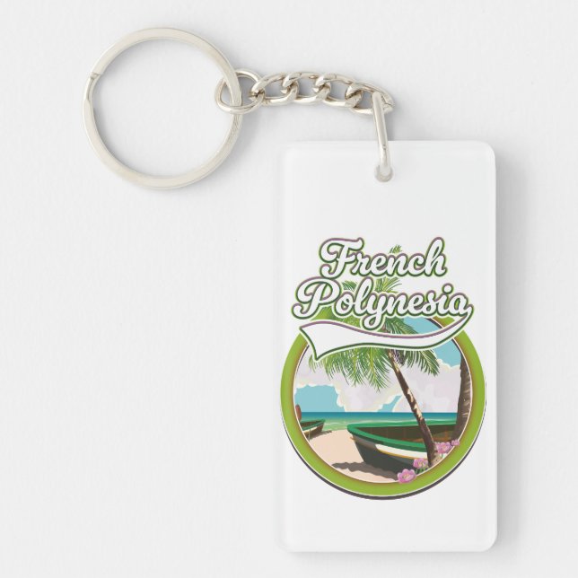 French Polynesia travel logo. Key Ring (Front)