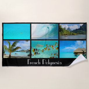 French Polynesia tropical beach postcard Towel