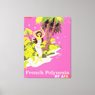 French Polynesia vintage travel poster Canvas Print
