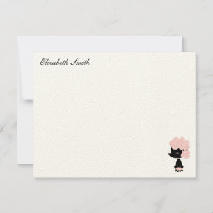 French Poodle Custom Flat Thank You Notes Invitation