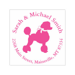 French Poodle Dog Baby Shower Puppy Pink Girl Self-inking Stamp