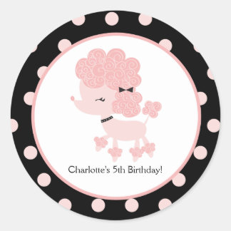 French Poodle Favour Sticker
